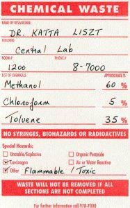 Chem Waste label