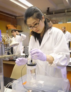Female working a Lab